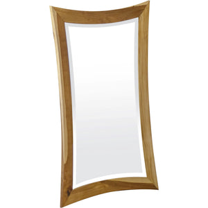 35" Brown Abstract Wood Framed Bathroom Vanity Mirror - Montana Home & Kitchen Co.