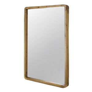 35" Brown Solid Wood Framed Accent Mirror - Montana Home & Kitchen Co.