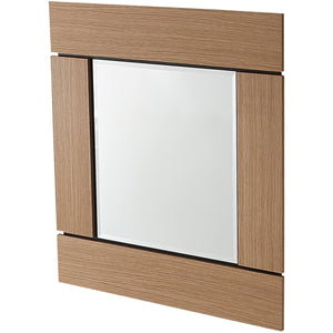 35" Brown Square Accent Wood Mirror - Montana Home & Kitchen Co.