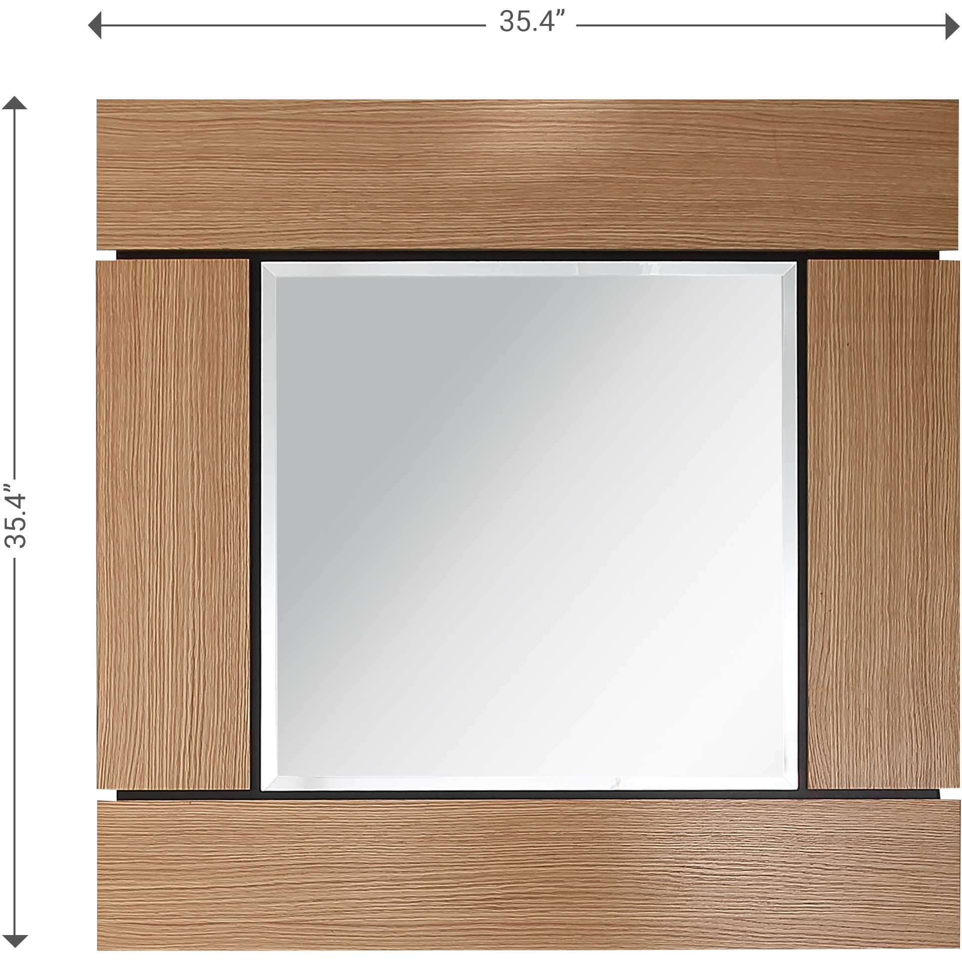 35" Brown Square Accent Wood Mirror - Montana Home & Kitchen Co.