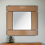 35" Brown Square Accent Wood Mirror - Montana Home & Kitchen Co.