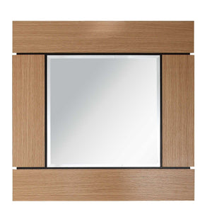 35" Brown Square Accent Wood Mirror - Montana Home & Kitchen Co.