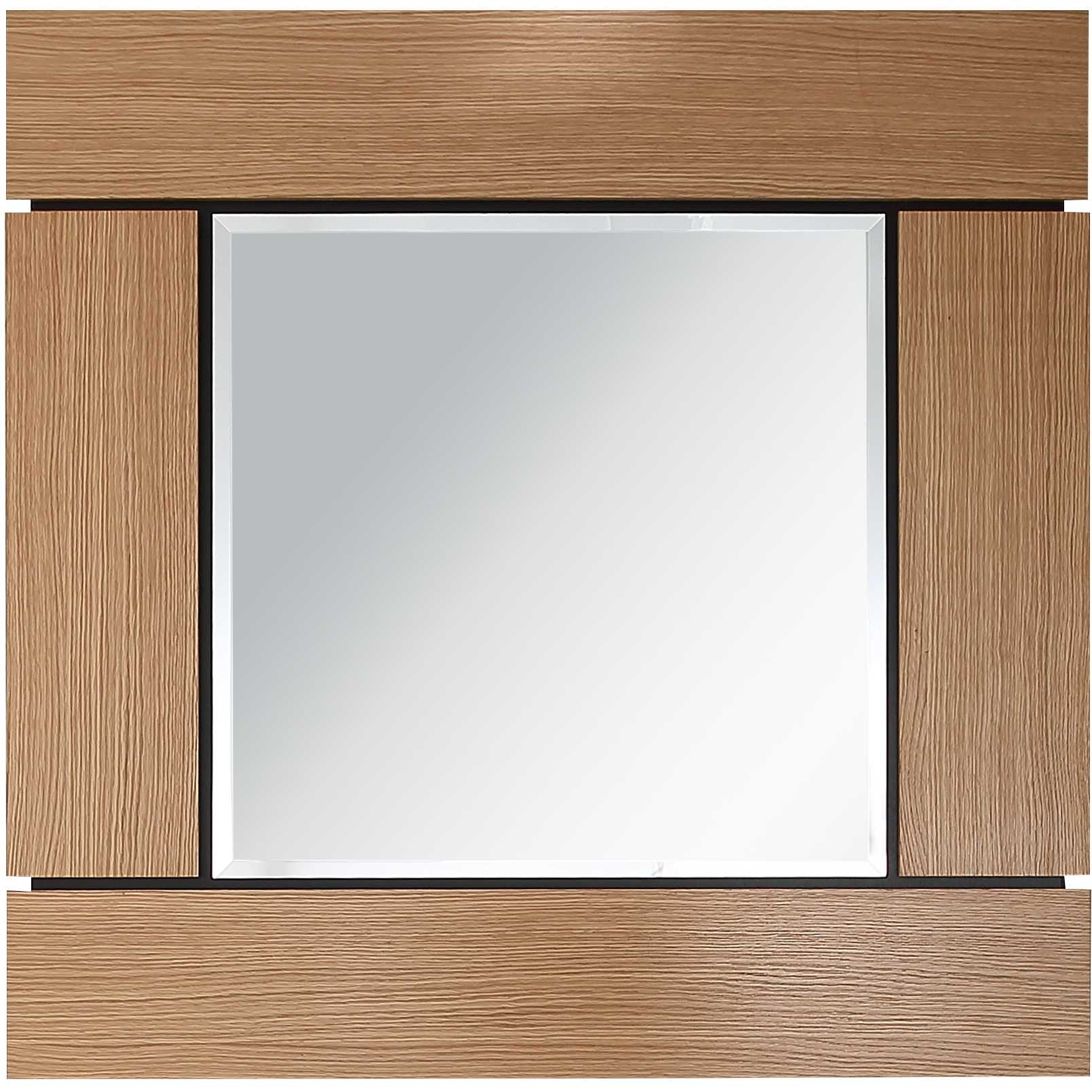 35" Brown Square Accent Wood Mirror - Montana Home & Kitchen Co.