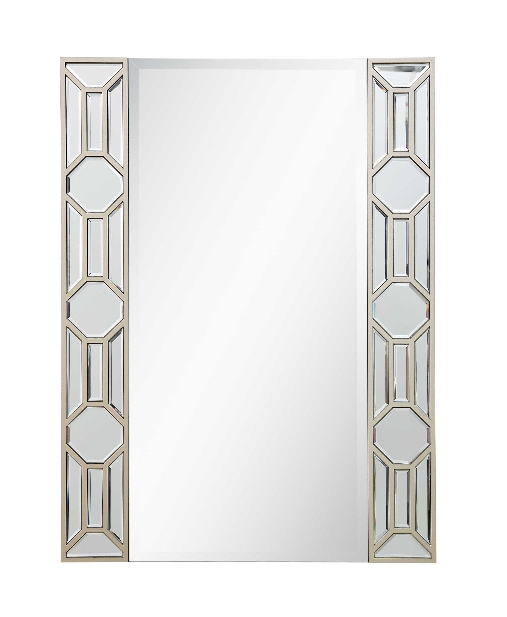 35" Champagne Accent Wood Framed Mirror - Montana Home & Kitchen Co.