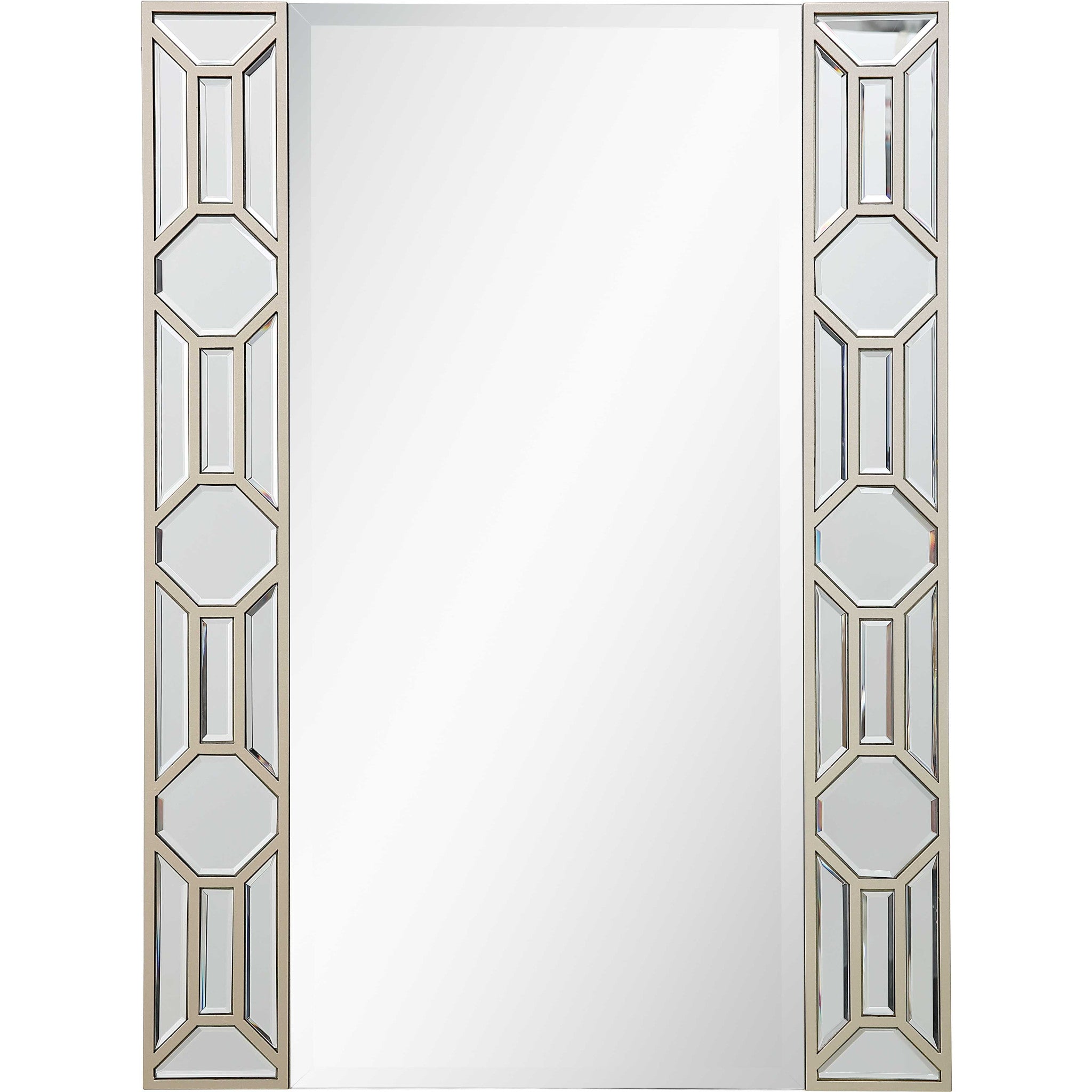 35" Champagne Accent Wood Framed Mirror - Montana Home & Kitchen Co.