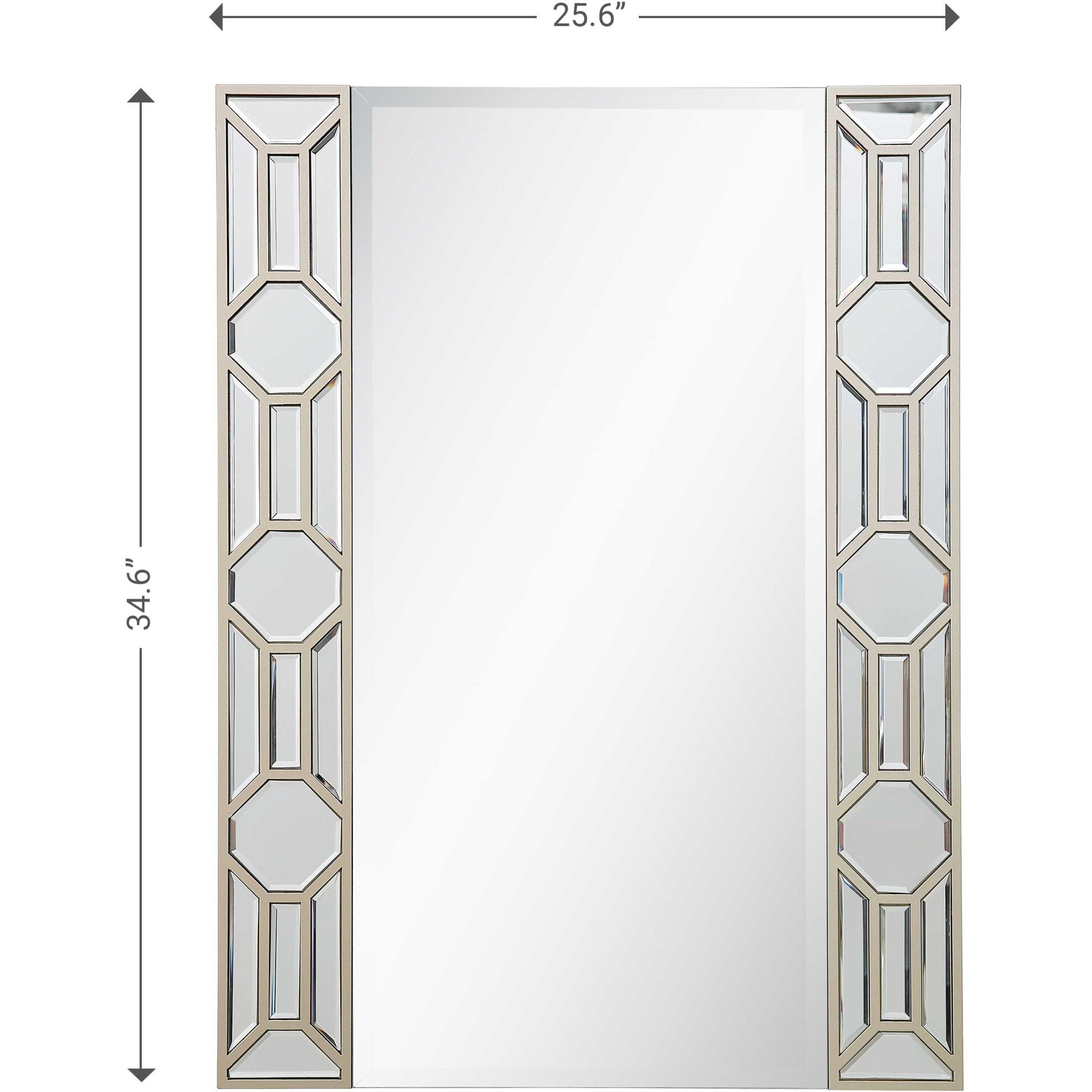 35" Champagne Accent Wood Framed Mirror - Montana Home & Kitchen Co.