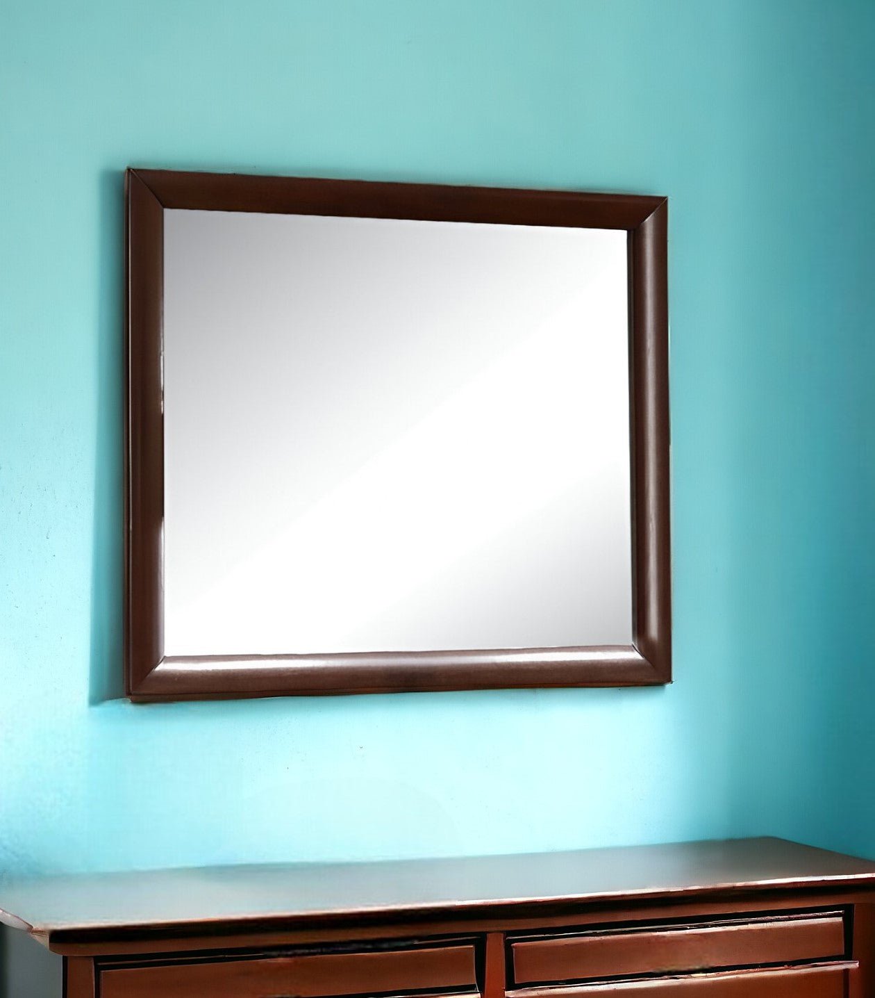 35" Espresso Framed Dresser Mirror - Montana Home & Kitchen Co.