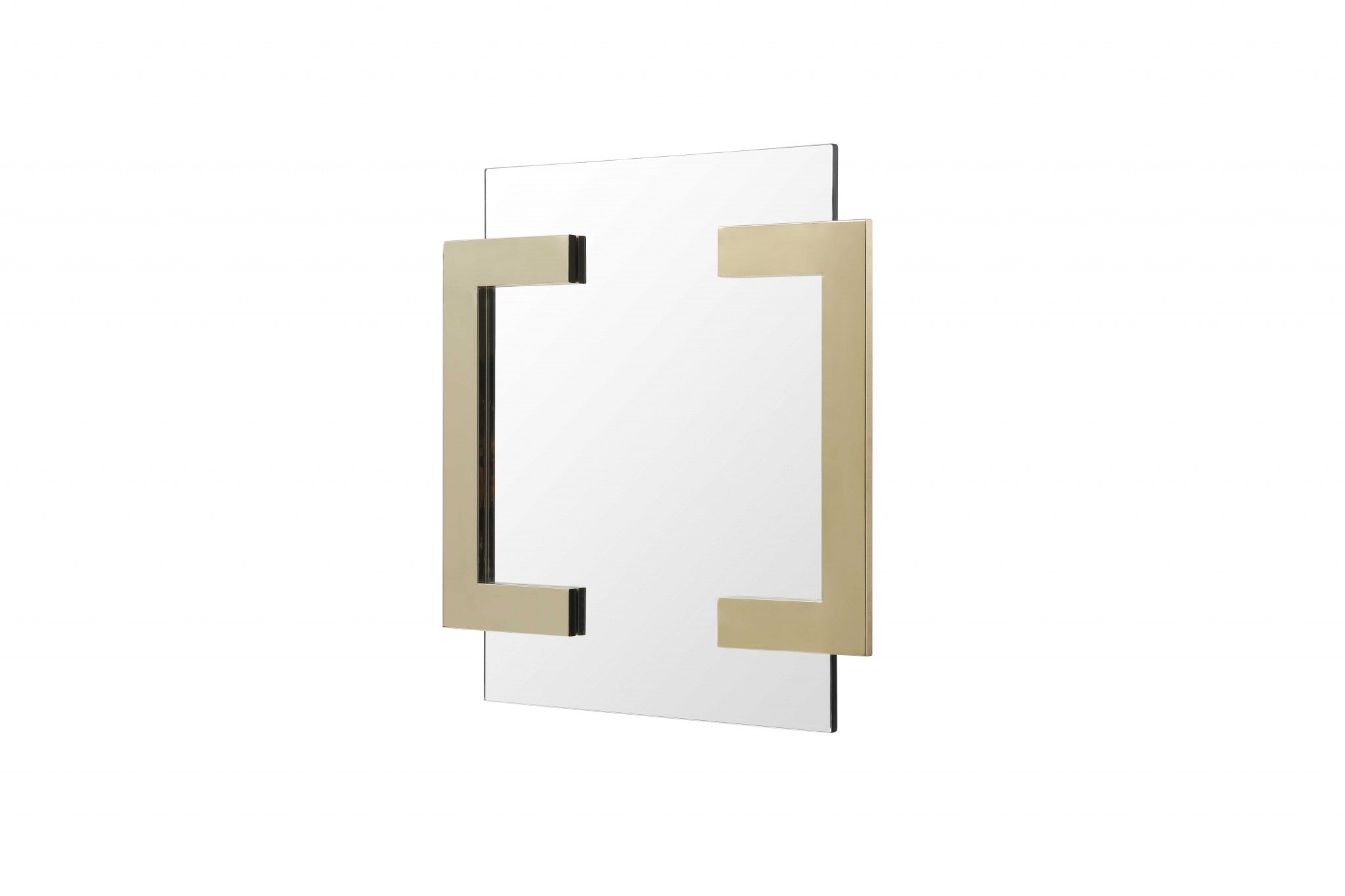 35" Gold Abstract Metal Framed Accent Mirror - Montana Home & Kitchen Co.