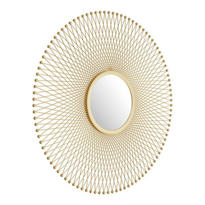 35" Gold Round Accent Mirror - Montana Home & Kitchen Co.