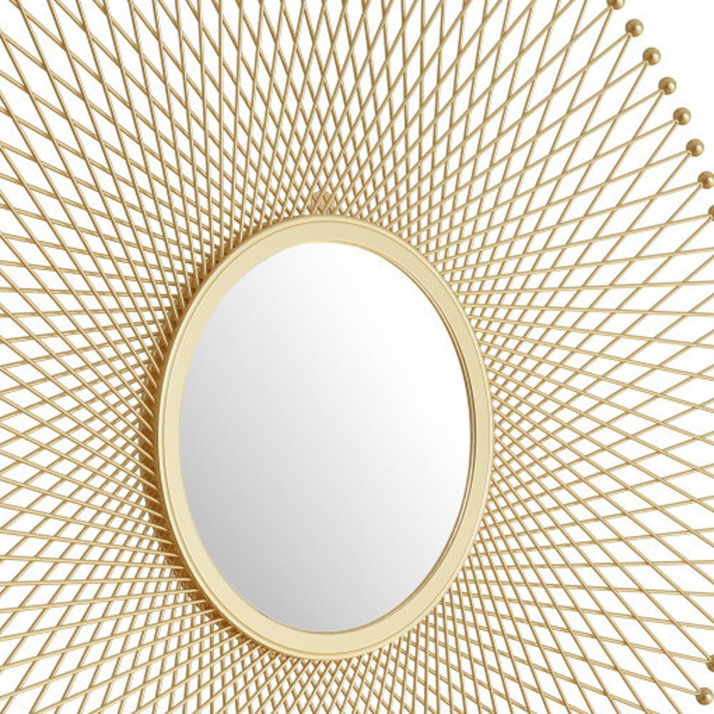 35" Gold Round Accent Mirror - Montana Home & Kitchen Co.