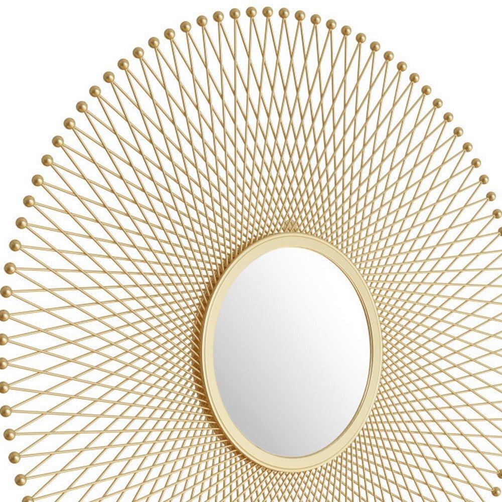 35" Gold Round Accent Mirror - Montana Home & Kitchen Co.