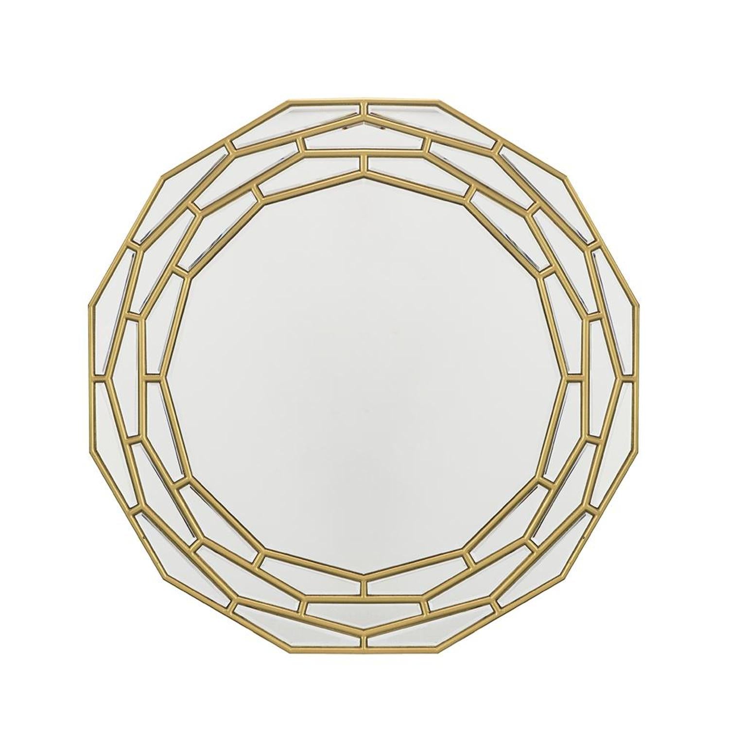 35" Gold Round Framed Accent Mirror - Montana Home & Kitchen Co.