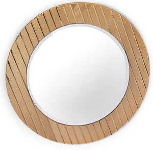 35" Gold Round Glass Framed Accent Mirror - Montana Home & Kitchen Co.