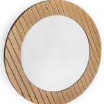 35" Gold Round Glass Framed Accent Mirror - Montana Home & Kitchen Co.