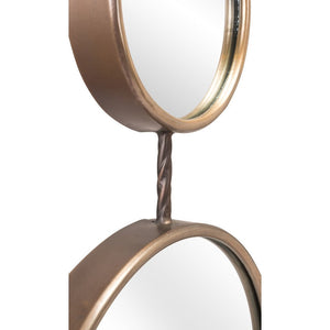 35" Gold Round Steel Framed Accent Mirror - Montana Home & Kitchen Co.