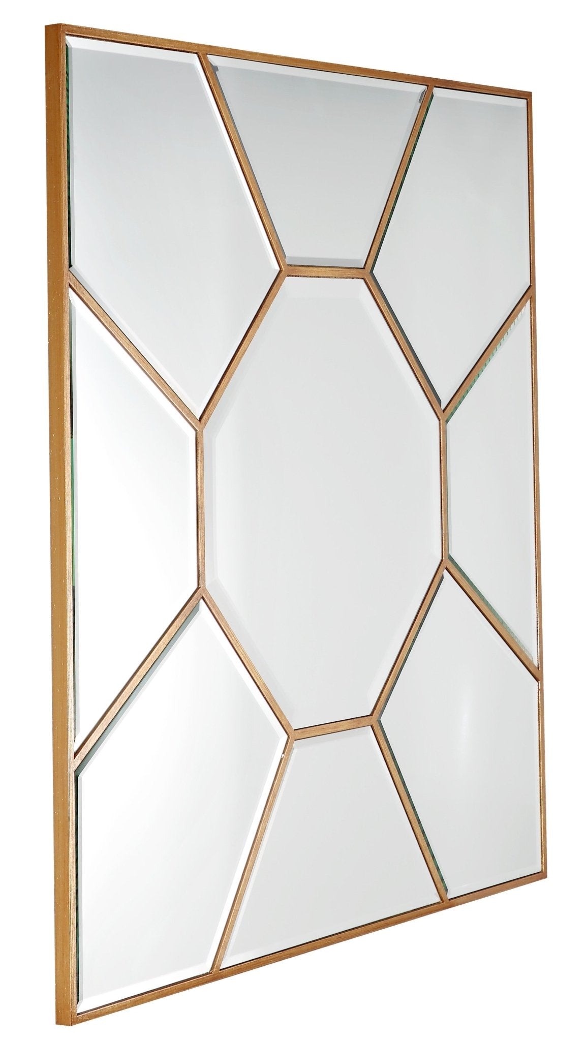 35" Gold Square Metal Framed Accent Mirror - Montana Home & Kitchen Co.