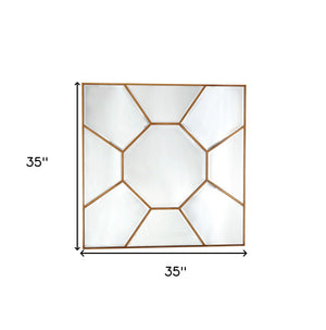 35" Gold Square Metal Framed Accent Mirror - Montana Home & Kitchen Co.