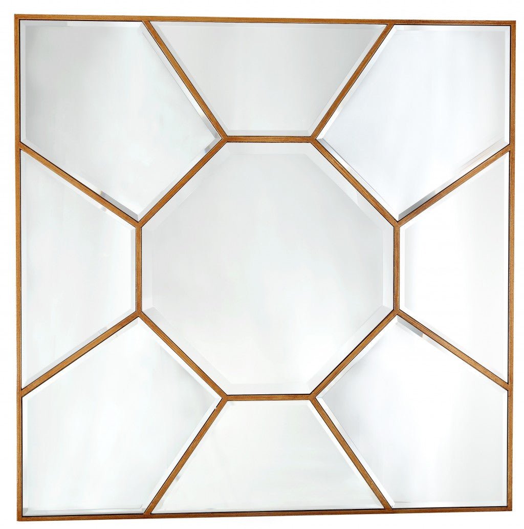 35" Gold Square Metal Framed Accent Mirror - Montana Home & Kitchen Co.