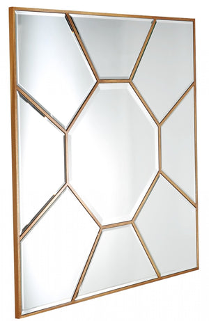 35" Gold Square Metal Framed Accent Mirror - Montana Home & Kitchen Co.