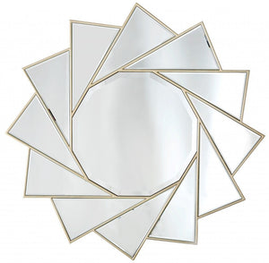 35" Gold Sunburst Metal Framed Accent Mirror - Montana Home & Kitchen Co.