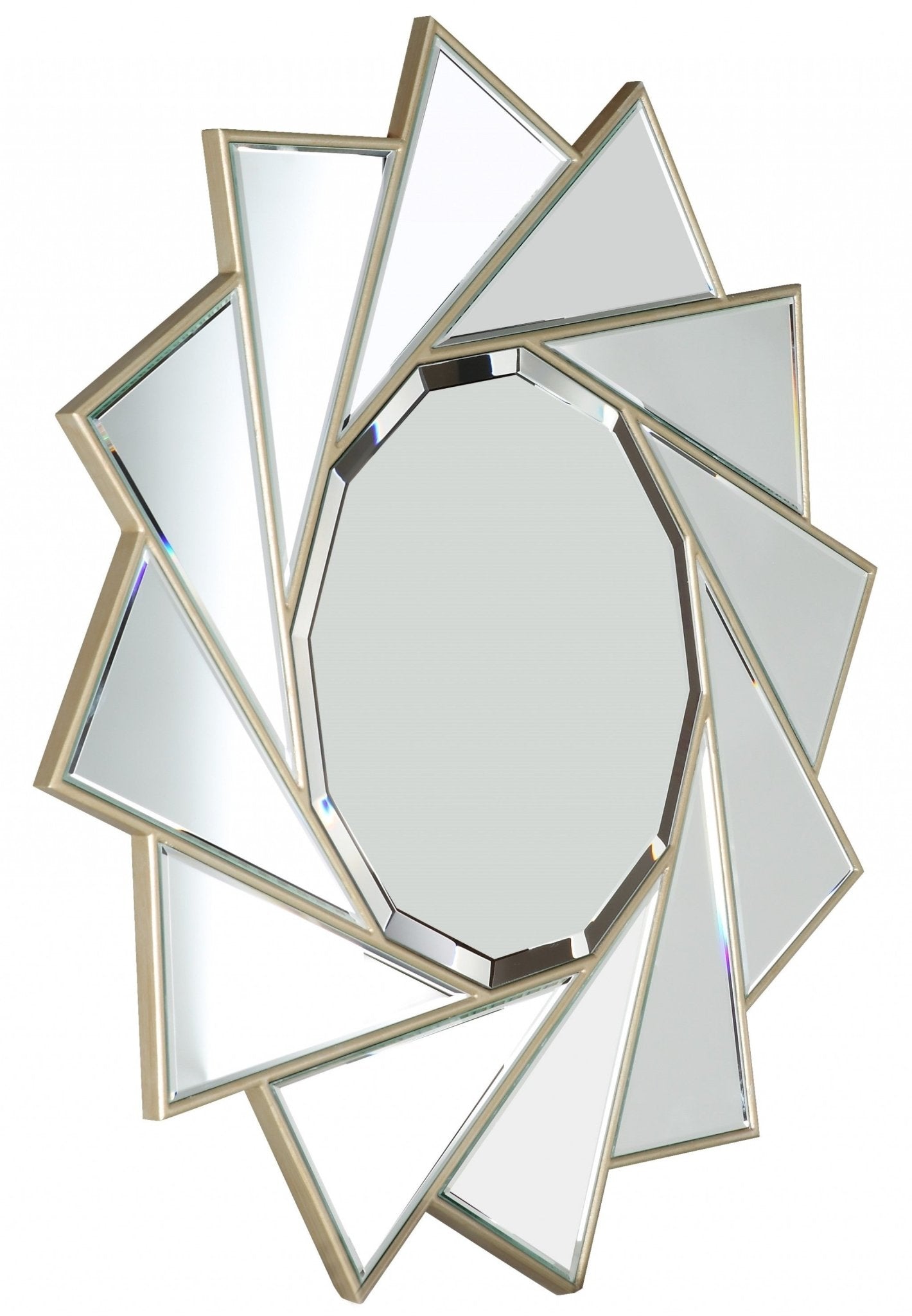 35" Gold Sunburst Metal Framed Accent Mirror - Montana Home & Kitchen Co.