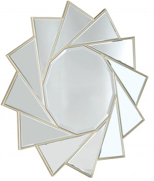 35" Gold Sunburst Metal Framed Accent Mirror - Montana Home & Kitchen Co.