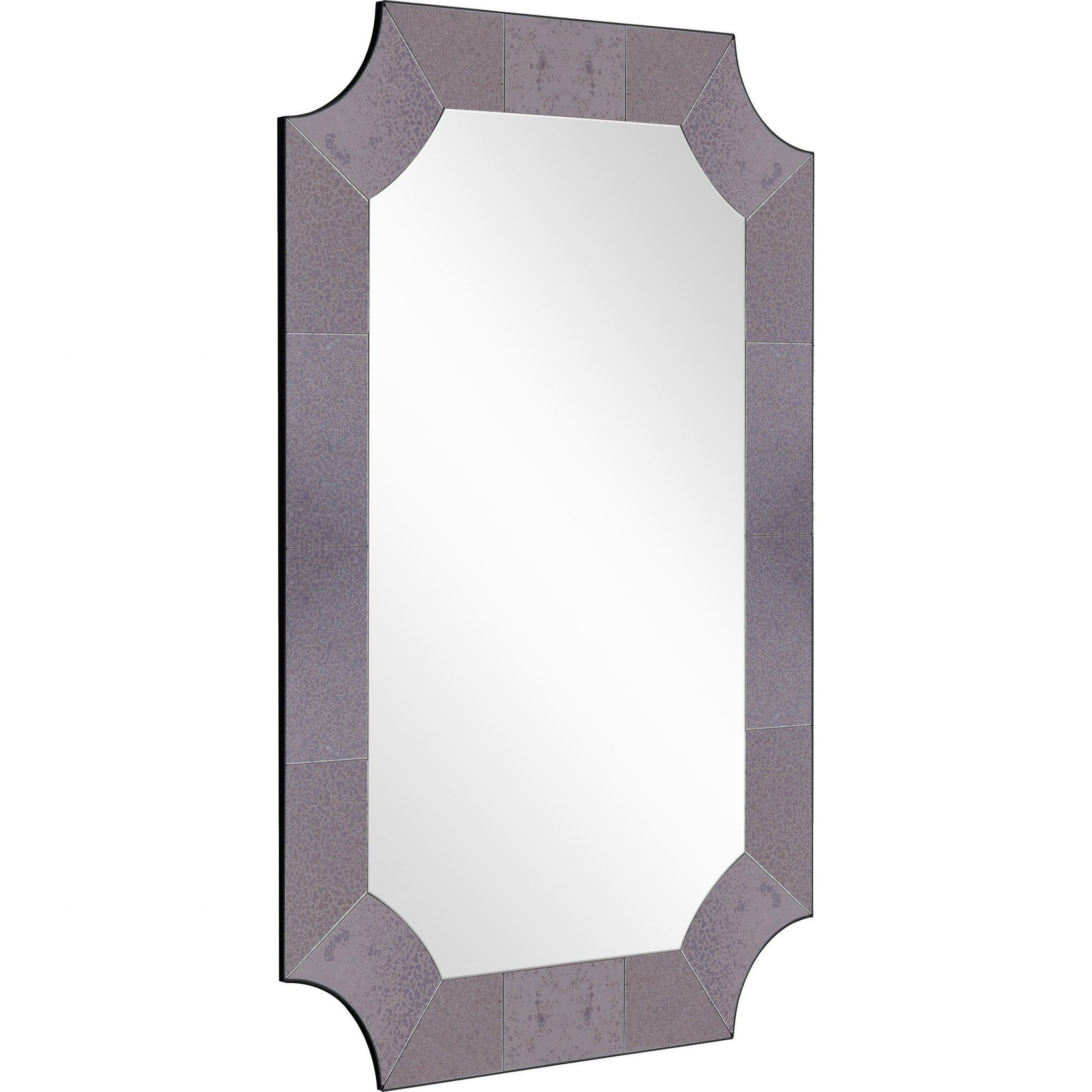 35" Gray Novelty Glass Framed Accent Mirror - Montana Home & Kitchen Co.