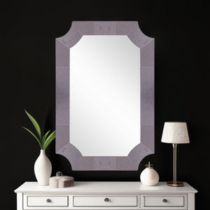 35" Gray Novelty Glass Framed Accent Mirror - Montana Home & Kitchen Co.