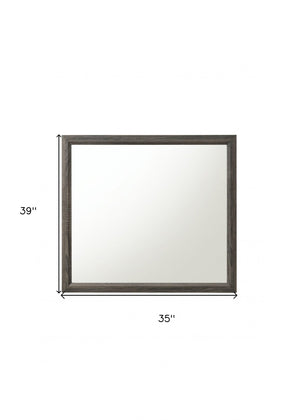 35" Rectangle Wall Mounted Accent Mirror With Frame - Montana Home & Kitchen Co.