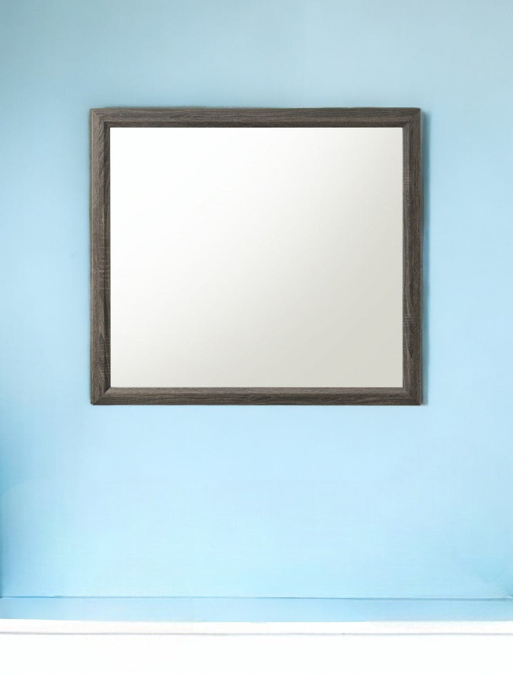 35" Rectangle Wall Mounted Accent Mirror With Frame - Montana Home & Kitchen Co.