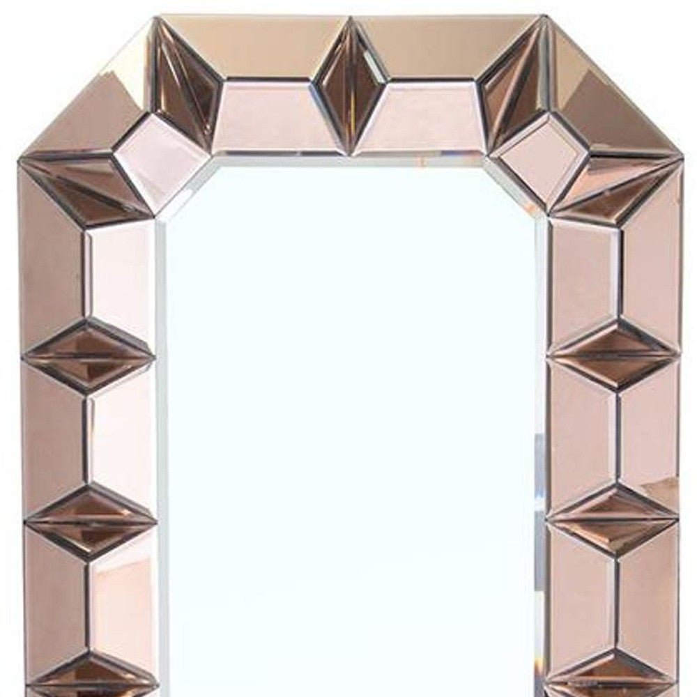 35" Rose Gold Glass Framed Accent Mirror - Montana Home & Kitchen Co.