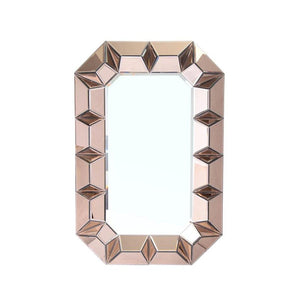 35" Rose Gold Glass Framed Accent Mirror - Montana Home & Kitchen Co.