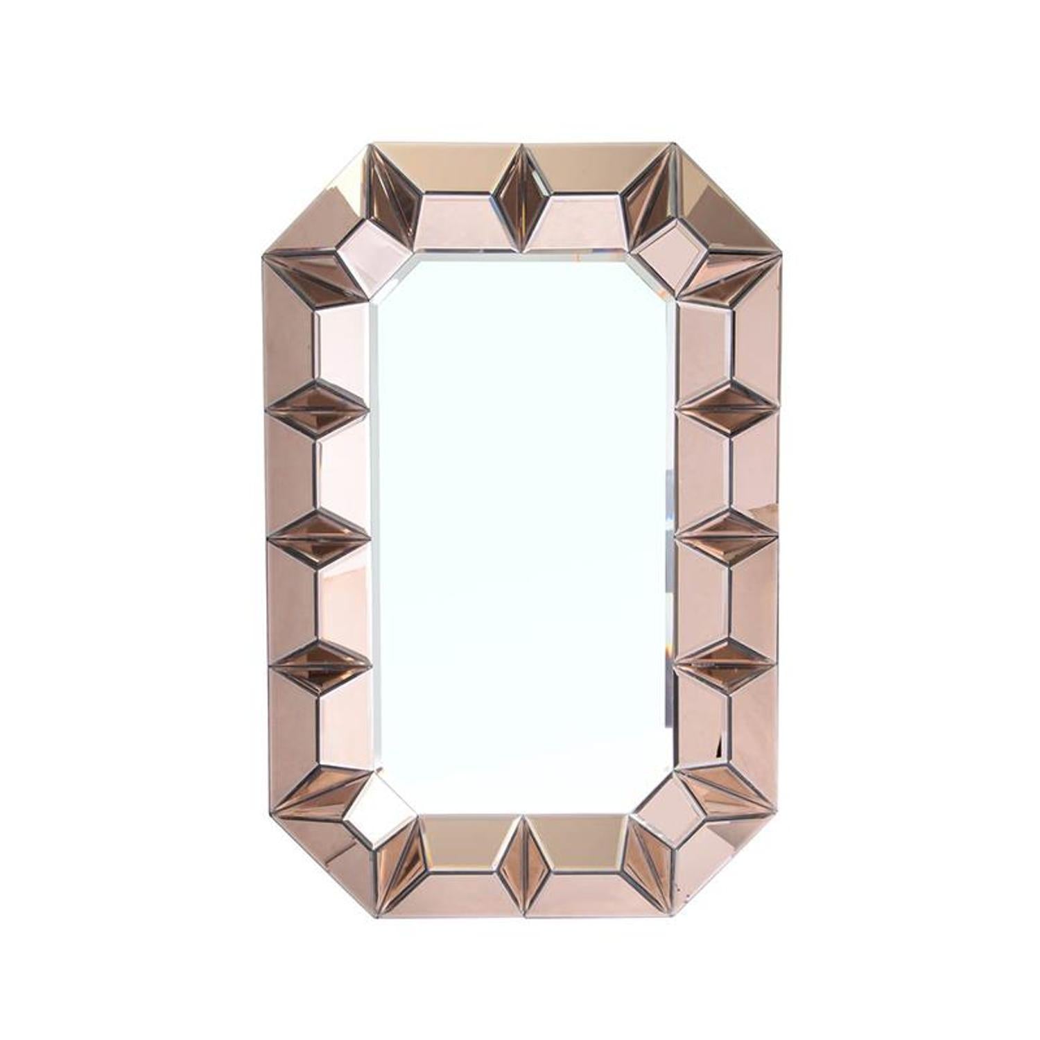 35" Rose Gold Glass Framed Accent Mirror - Montana Home & Kitchen Co.