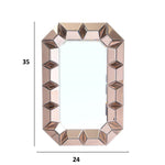 35" Rose Gold Glass Framed Accent Mirror - Montana Home & Kitchen Co.