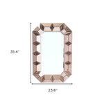 35" Rose Gold Glass Framed Accent Mirror - Montana Home & Kitchen Co.