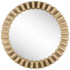 35" Round Natural Brown Wood Frame Wall Mirror - Montana Home & Kitchen Co.