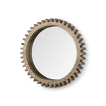 35" Round Natural Wood Frame Wall Mirror - Montana Home & Kitchen Co.