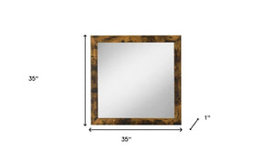 35" Rustic Oak Rectangle Dresser Mirror Mounts To Dresser With Frame - Montana Home & Kitchen Co.