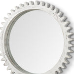 35" White Abstract Framed Accent Mirror - Montana Home & Kitchen Co.