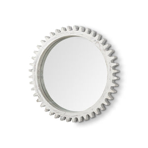 35" White Abstract Framed Accent Mirror - Montana Home & Kitchen Co.