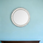 35" White Abstract Framed Accent Mirror - Montana Home & Kitchen Co.