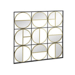 36" Black and Gold Square Iron Framed Accent Mirror - Montana Home & Kitchen Co.