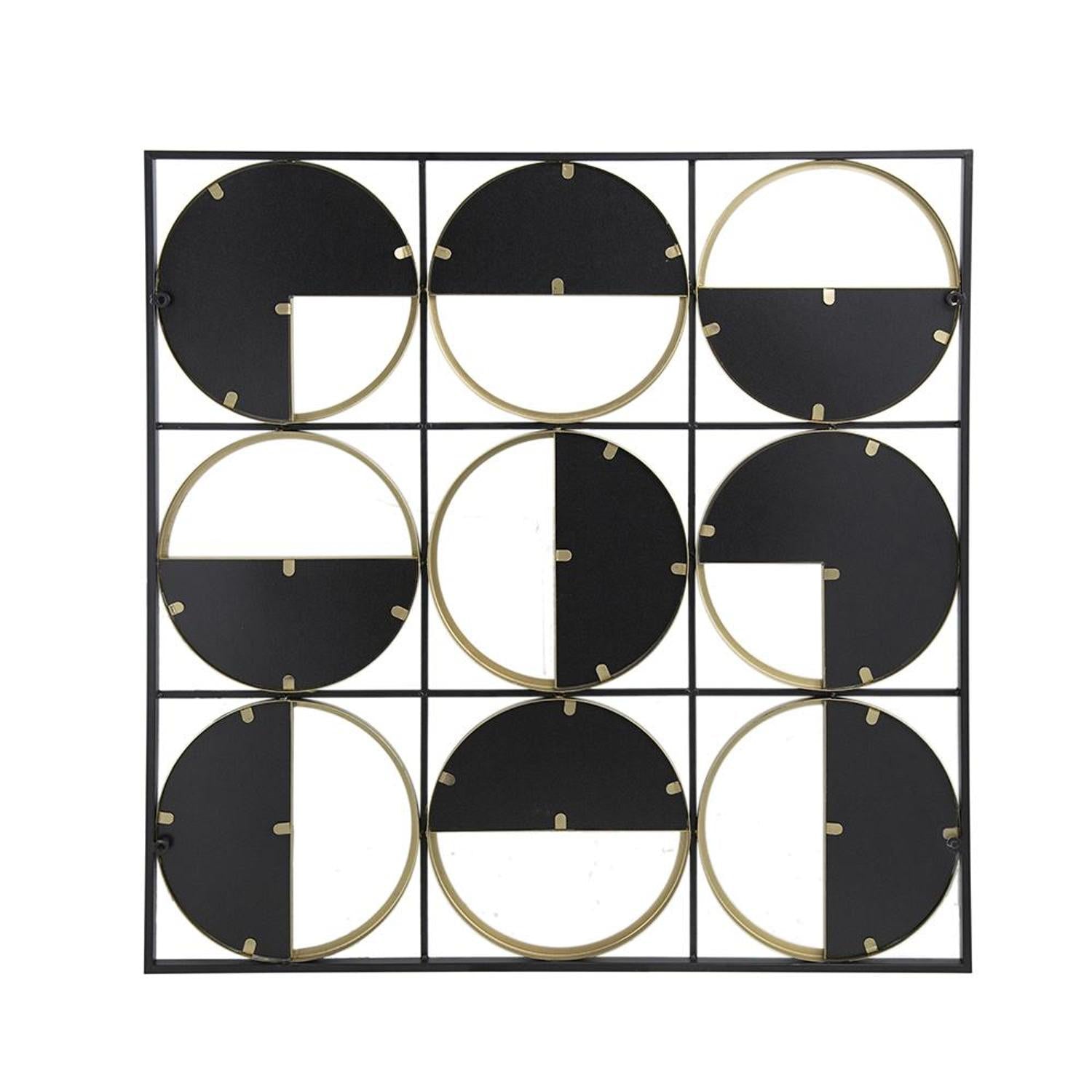 36" Black and Gold Square Iron Framed Accent Mirror - Montana Home & Kitchen Co.