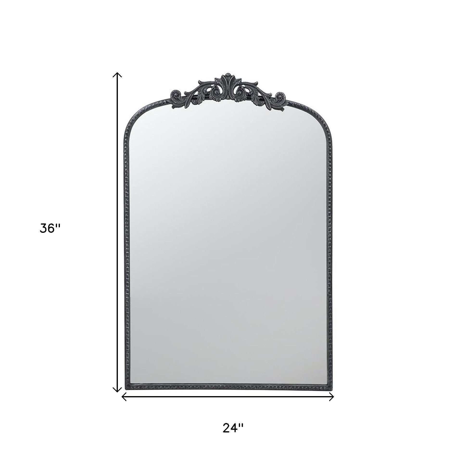 36" Black Arch Iron Framed Accent Mirror - Montana Home & Kitchen Co.