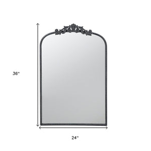 36" Black Arch Iron Framed Accent Mirror - Montana Home & Kitchen Co.