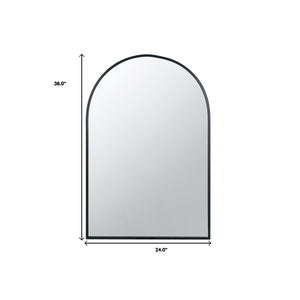 36" Black Metal Arch Accent Mirror - Montana Home & Kitchen Co.