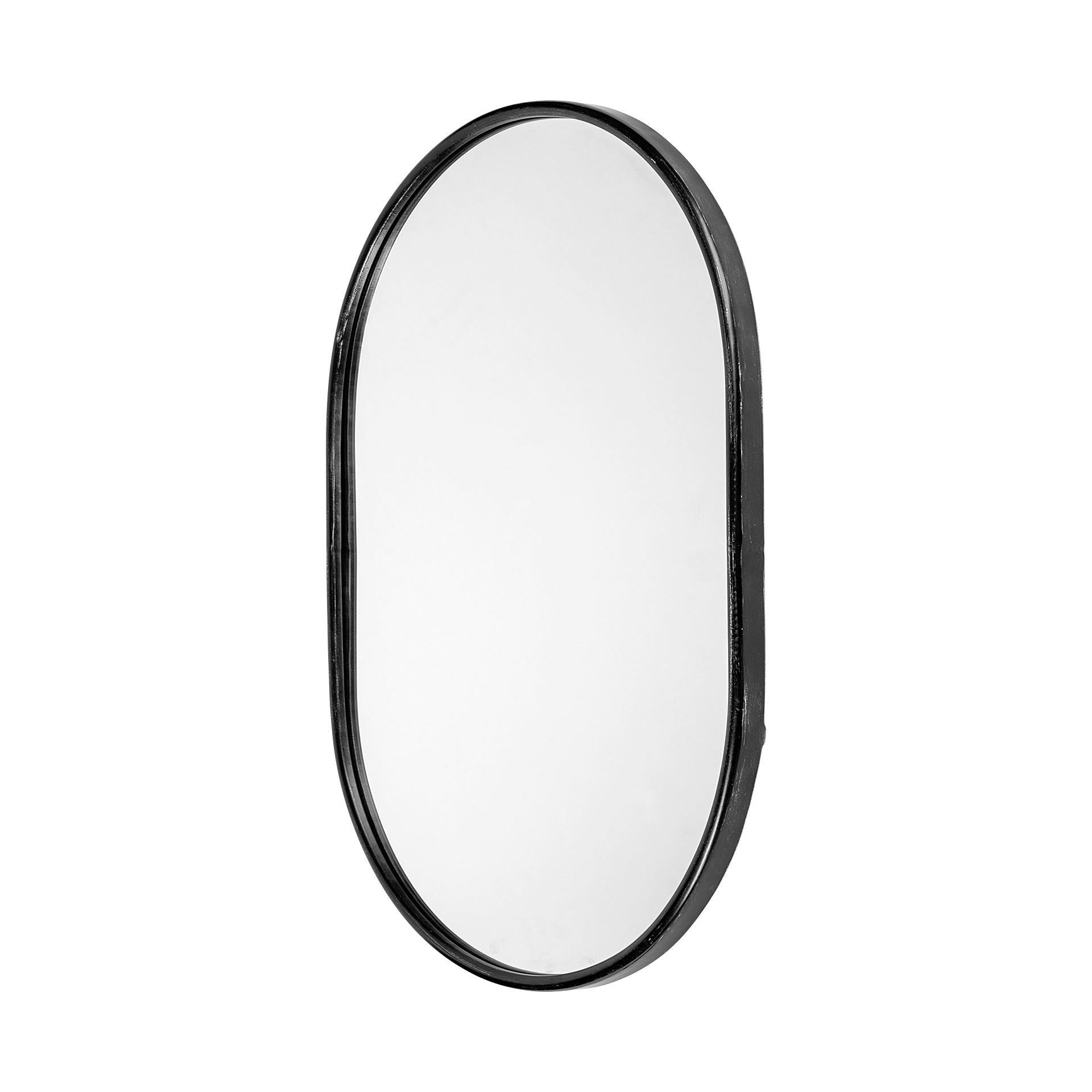 36" Black Oval Metal Framed Accent Mirror - Montana Home & Kitchen Co.