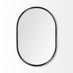 36" Black Oval Metal Framed Accent Mirror - Montana Home & Kitchen Co.