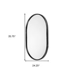 36" Black Oval Metal Framed Accent Mirror - Montana Home & Kitchen Co.