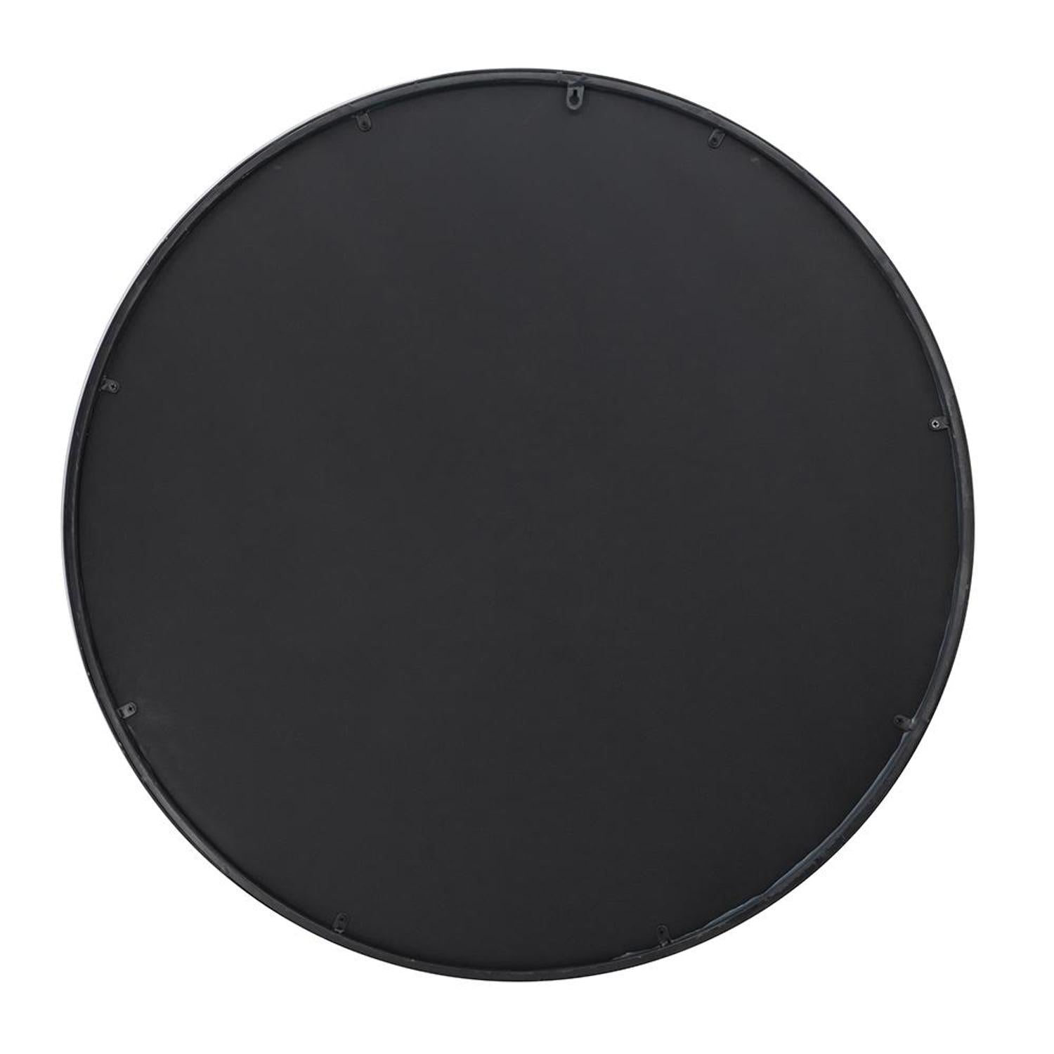 36" Black Round Iron Framed Accent Mirror - Montana Home & Kitchen Co.